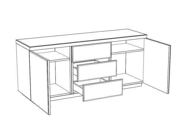 Сервант Kristal черный — изображение 2