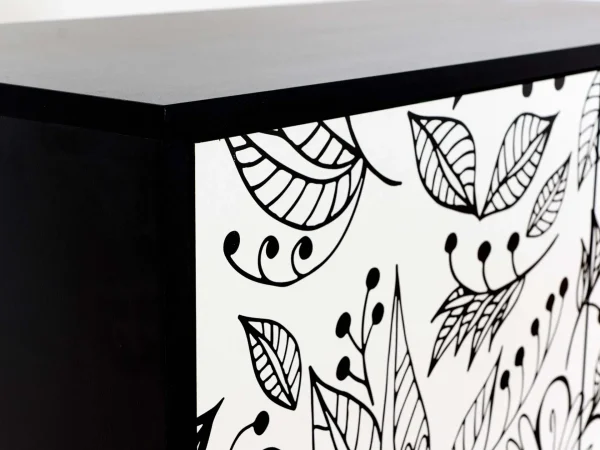 Шкаф 2-дверный Boho Color черный, с принтом — изображение 3
