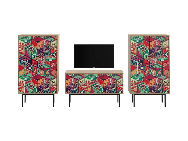 f9c9fea8b185aede65b6a4e23d31c71e Композиция Boho Color 3 дуб корбридж, с принтом — изображение 2