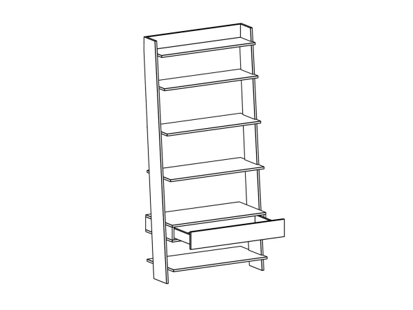 Стеллаж Strike широкий с ящиком белый, ясень коимбра — изображение 3