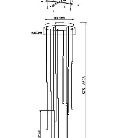 Подвесной светильник Maytoni MOD236PL-L54BS3K