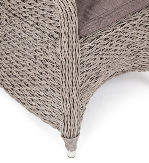"Равенна" плетеное кресло из искусственного ротанга (гиацинт), цвет серый — изображение 3