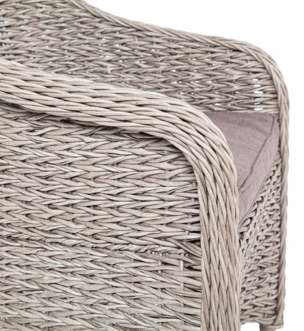 "Равенна" плетеное кресло из искусственного ротанга (гиацинт), цвет серый — изображение 4