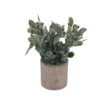 Цветок искусственный в бетонном горшке 18 см