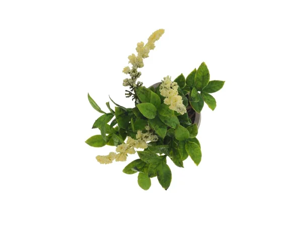 Цветок искусственный в бетонном горшке 18 см желтый — изображение 2