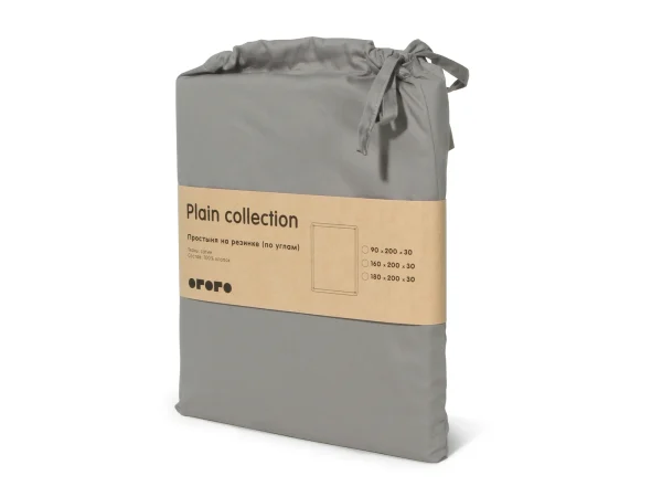 9a68c80aca4d39cd2d60a79226186d31 Простыня на резинке Plain Collection серый — изображение 2