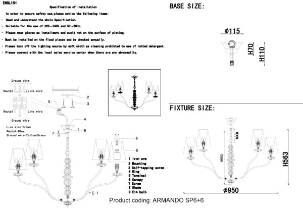 Люстра Crystal Lux ARMANDO SP6+6 GOLD — изображение 3