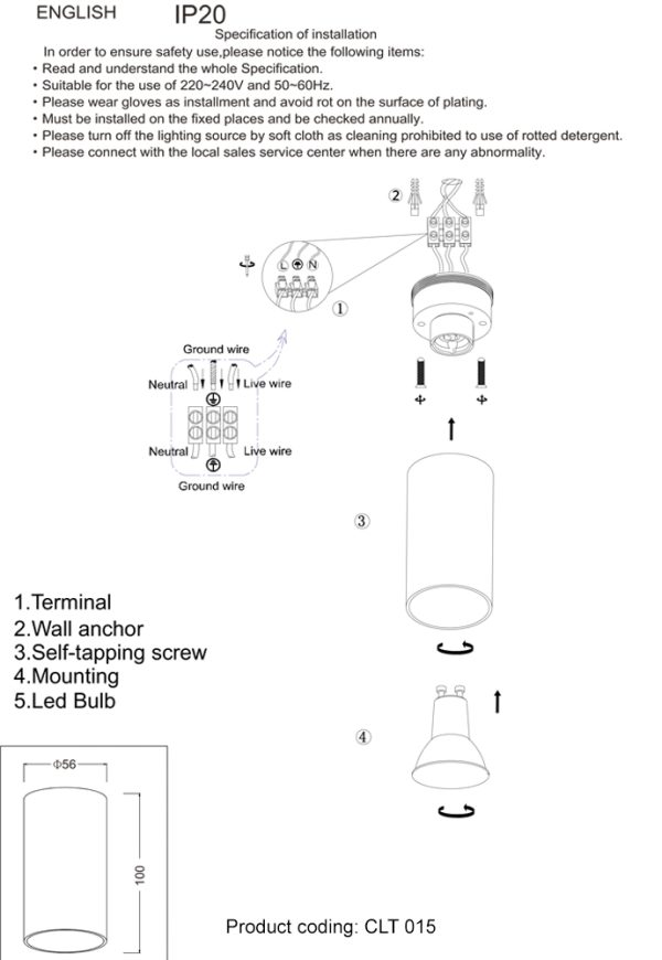 CLT_015 Светильник потолочный Crystal Lux CLT 015C WH — изображение 2