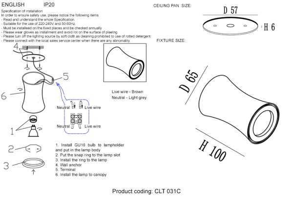Светильник потолочный Crystal Lux CLT 031C WH — изображение 2