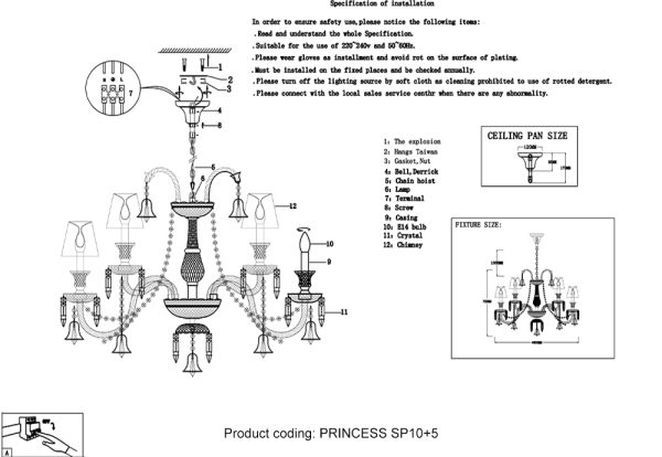 Люстра Crystal Lux PRINCESS SP10+5 — изображение 2