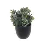 Цветок искусственный Зелень в черном горшке