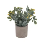 Цветок искусственный в бетонном горшке 18 см