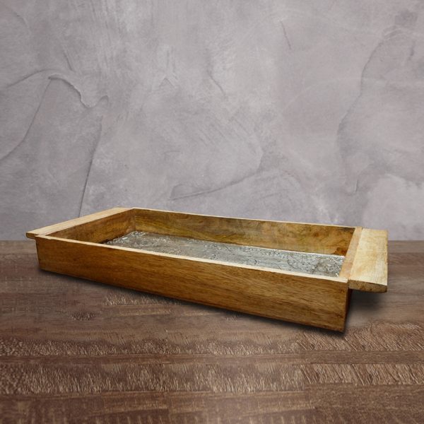 Поднос ROOMERS FURNITURE HD-AM-76 - Light burnt with ant. silver metal finish — изображение 3