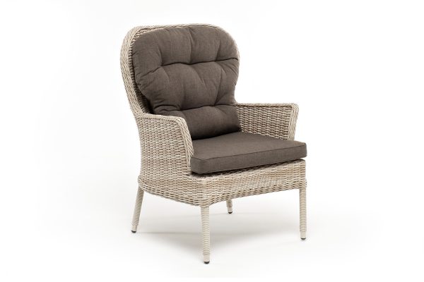 "Алиса" кресло плетеное, цвет бежевый с подушками — изображение 3