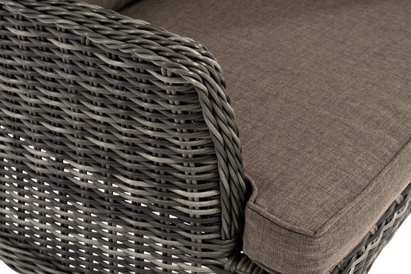 "Алиса" кресло плетеное, цвет графит с подушками — изображение 4