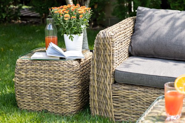 "Кальяри" кофейный столик из искусственного ротанга (гиацинт), цвет соломенный — изображение 3