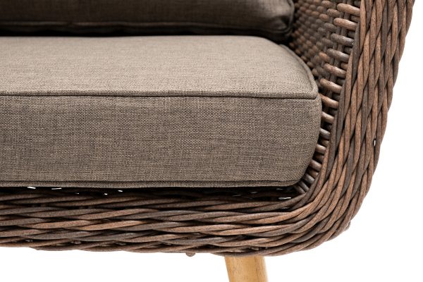 "Прованс" диван из искусственного ротанга трехместный, цвет коричневый — изображение 4