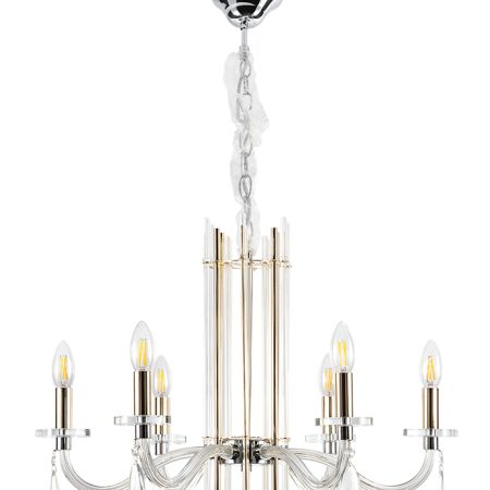 Люстра Crystal Lux AURELIO SP6 GOLD+CHROME/TRANSPARENT