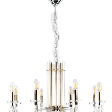 Люстра Crystal Lux AURELIO SP8 GOLD+CHROME/TRANSPARENT