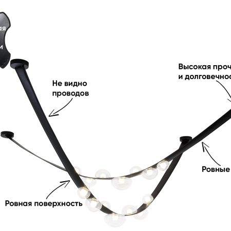 Светильник подвесной Crystal Lux BOSQUE SP7 L3000 BLACK/TRANSPARENT