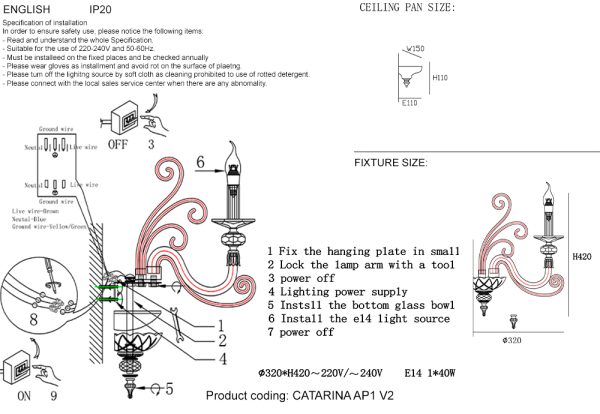 Бра Crystal Lux CATARINA AP1 V2 GOLD/TRANSPARENT-COGNAC — изображение 3