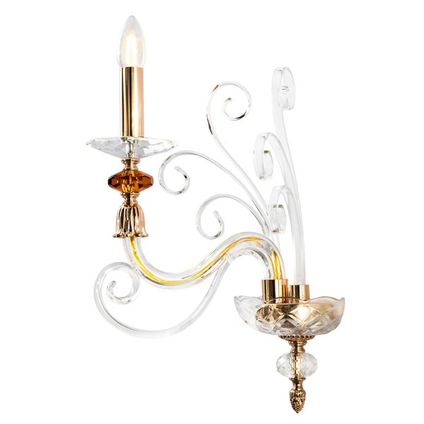 Бра Crystal Lux CATARINA AP1 V2 GOLD/TRANSPARENT-COGNAC — изображение 2