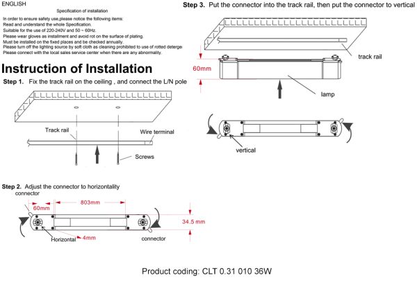 Светильник однофазный Crystal Lux CLT 0.31 010 36W BL M4000К — изображение 2