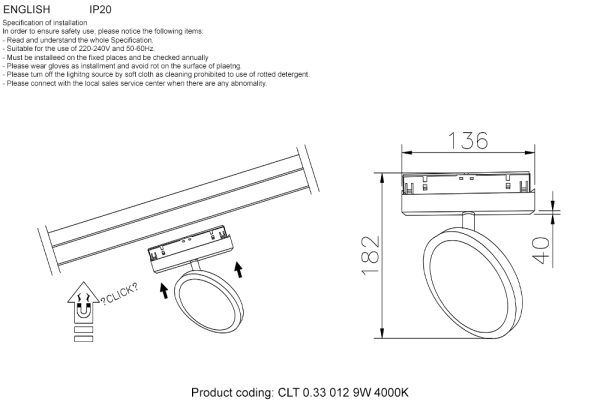 CLT_0_33_012_9W_4000K Светильник трековый магнитный CLT 0.33 012 9W BL 4000K — изображение 2