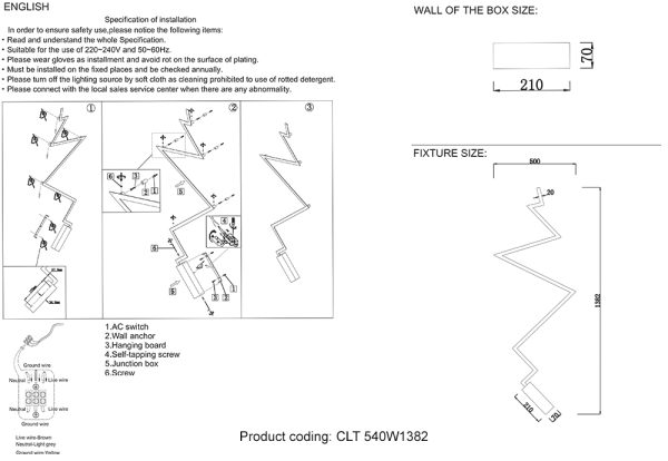 CLT_540W1382 Бра Crystal Lux CLT 540W1382 BL — изображение 3