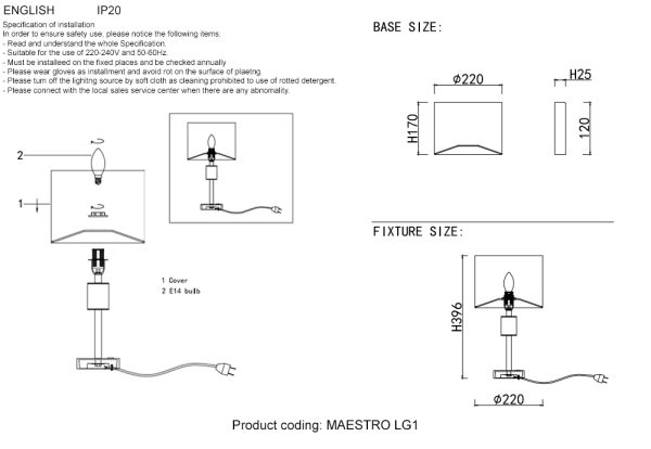 Настольные лампы Crystal Lux MAESTRO LG1 CHROME — изображение 3