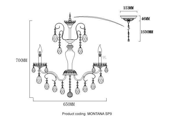Люстра Crystal Lux MONTANA SP9 — изображение 3