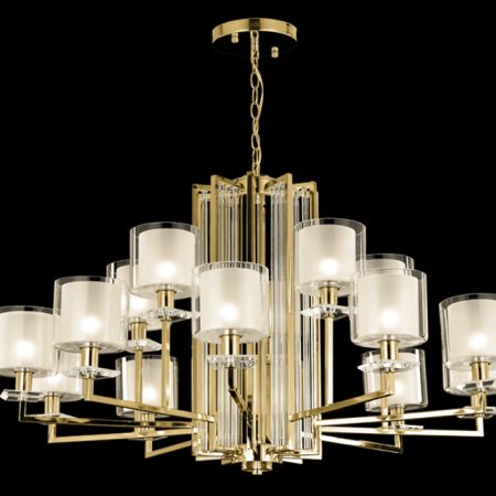 Люстра Crystal Lux NICOLAS SP-PL10+5 GOLD/WHITE