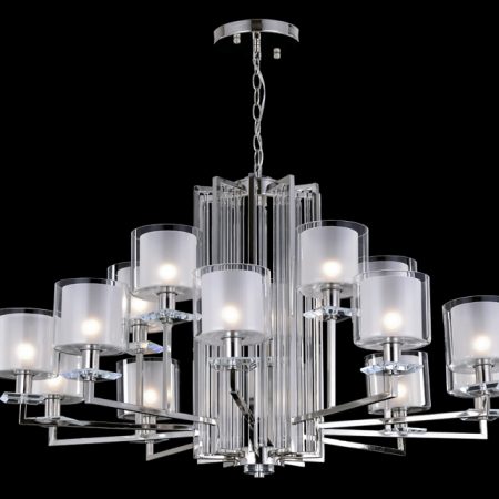 Люстра Crystal Lux NICOLAS SP-PL10+5 NICKEL/WHITE