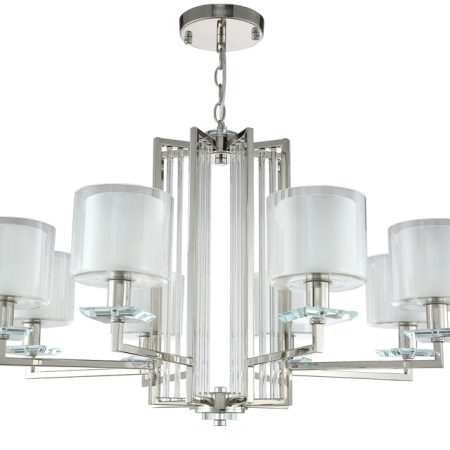 Люстра Crystal Lux NICOLAS SP-PL8 NICKEL/WHITE