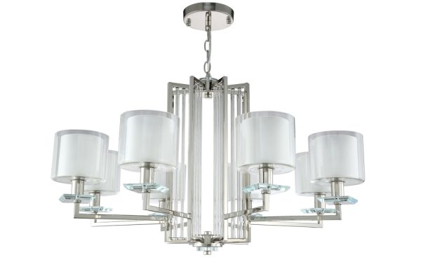 NICOLAS_SP-PL8_NICKEL-WHITE Люстра Crystal Lux NICOLAS SP-PL8 NICKEL/WHITE