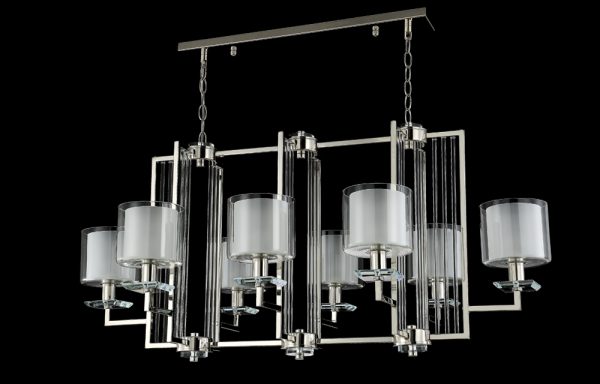 Люстра Crystal Lux NICOLAS SP8 L1000 NICKEL/WHITE — изображение 3