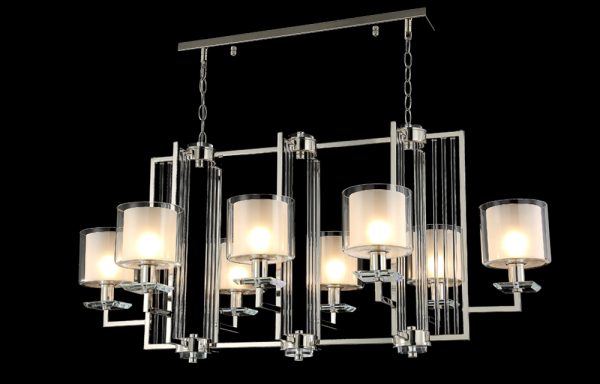 Люстра Crystal Lux NICOLAS SP8 L1000 NICKEL/WHITE — изображение 2