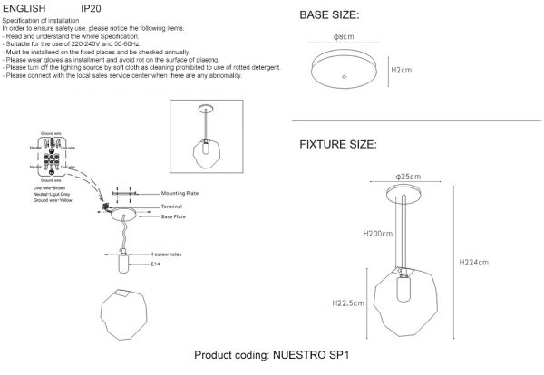 Светильник подвесной Crystal Lux NUESTRO SP1 GOLD/PINK — изображение 2