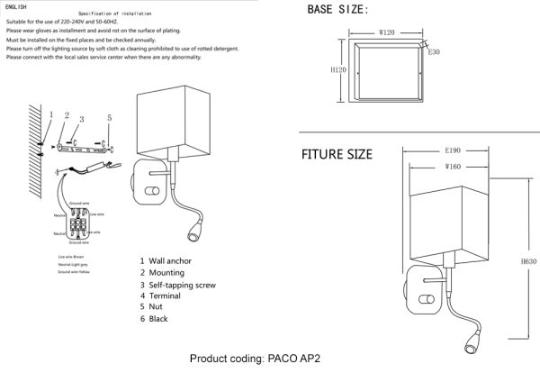 Бра Crystal Lux PACO AP2 CHROME/WHITE — изображение 3