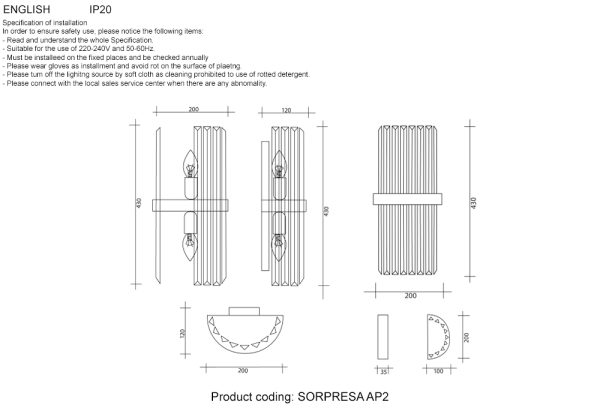 SORPRESA_AP2 Бра Crystal Lux SORPRESA AP2 BRASS/TRANSPARENTE — изображение 3