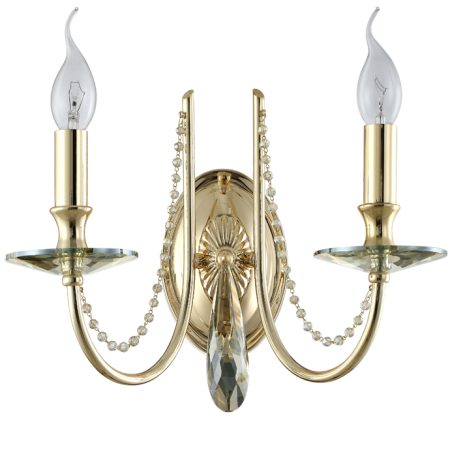 Бра Crystal Lux VICTORIA AP2 GOLD/AMBER