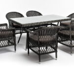 "Амароне" обеденная группа из искусственного ротанга на 6 персон