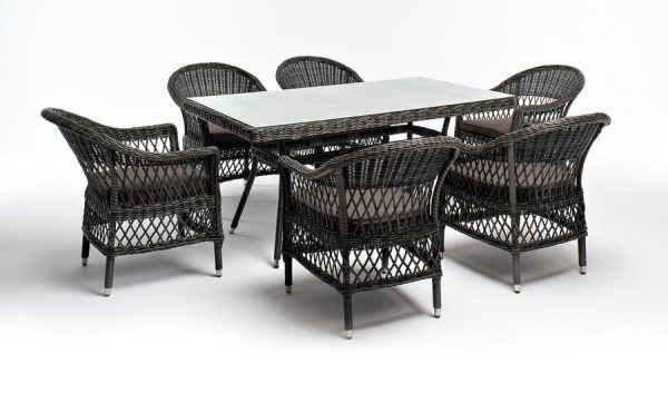 "Амароне" обеденная группа из искусственного ротанга на 6 персон