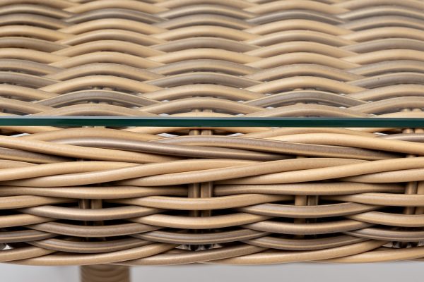 "Латте" плетеный стол из искусственного ротанга 140х80см, цвет соломенный — изображение 4