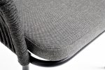 "Лион" стул плетеный из роупа, каркас из стали темно-серый (RAL7024) муар, роуп темно-серый круглый, ткань темно-серая 027 — изображение 5