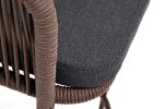 "Марсель" стул барный плетеный из роупа, каркас из стали коричневый (RAL8016) муар, роуп коричневый круглый, ткань темно-серая 027 — изображение 5
