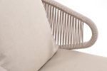 "Милан" кресло плетеное из роупа, каркас алюминий белый муар, роуп бежевый круглый, ткань бежевая 035 — изображение 5