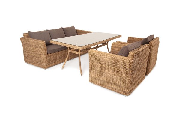 "Моккачино" обеденная группа из искусственного ротанга, цвет соломенный — изображение 3