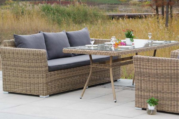 "Моккачино" обеденная группа из искусственного ротанга, цвет соломенный — изображение 5