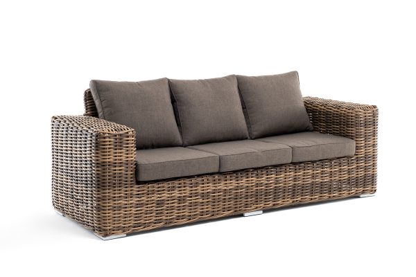 "Палермо" диван из искусственного ротанга трехместный, цвет соломенный — изображение 3